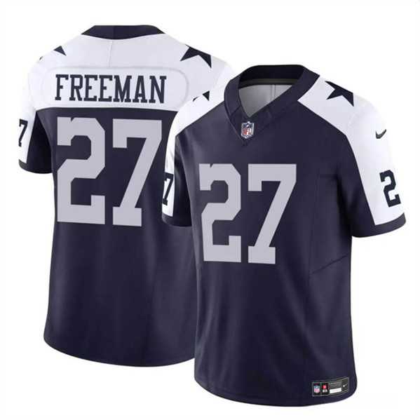 Youth Dallas Cowboys #27 Royce Freeman Navy White 2023 F.U.S.E. Thanksgiving Vapor Untouchable Limited Stitched Jersey Dzhi